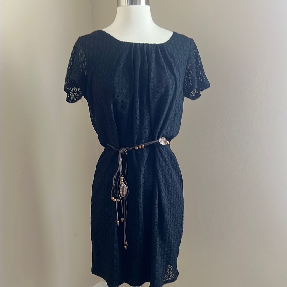 Black Lace Dress with belt